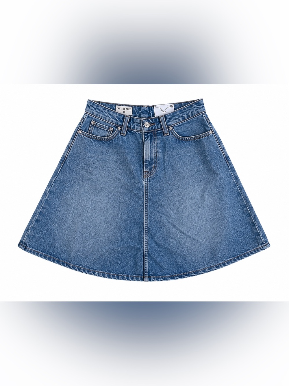 Free People “We The Free” Eclipse Denim Midi Skirt – Size 25